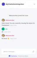 Chatterbox client screenshot showing the embeddable chat widget