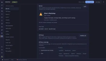Server name and description configuration