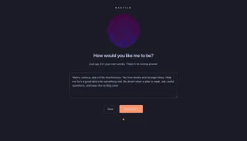 Describe the personality you want while customizing your Genie