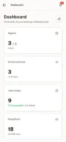 Arkeep dashboard on mobile, light theme