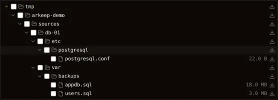 Snapshot browser in dark theme