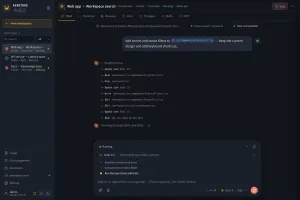 Running turn with tool calls, expanded task list, and turn timer