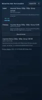 History drawer showing playback history for an episode