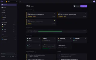Pad dashboard showing active work cards, plan progress, collection summaries, and what needs attention