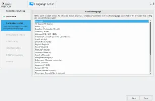 Language selection step