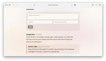 Comments on a Pagecord blog post