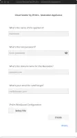 Appliance configurator with domain and credentials fields