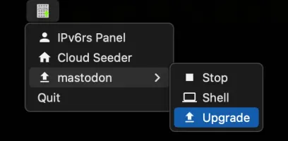 Automatic upgrade notification in tray menu