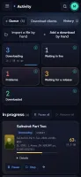 Activity page on mobile phone