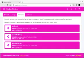 Network statistics overview with Fuchsia theme