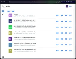 Admin dashboard showing worker list