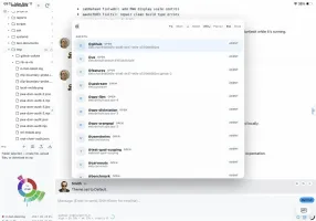 Agent session picker listing multiple named sessions