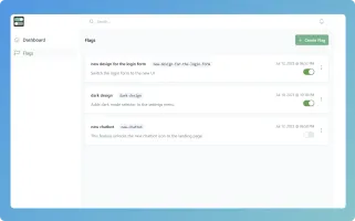 SwitchFeat dashboard showing feature flags and A/B test configuration