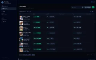 Custom mappings editor interface