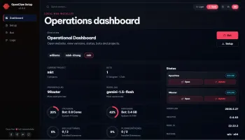 OpenClaw Dashboard showing bot management