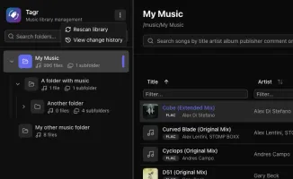 Folder tree with context menu