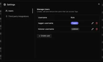 User management interface