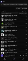 Mobile song list view