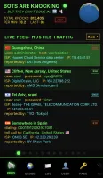 Mobile feed pane showing live attack attempts