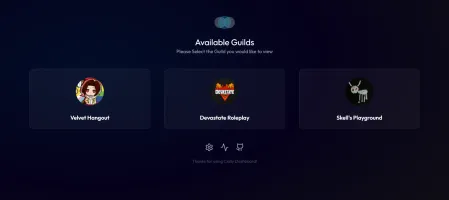 Dashboard overview showing server analytics