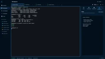 Focused session workspace with terminal and notes