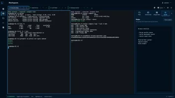 Multiple live terminal panes with session tabs