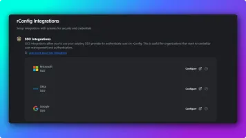 SSO configuration screen