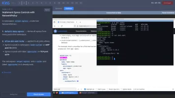 K16S browser-based terminal with kubectl session