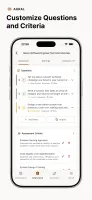 Interview question editor on mobile with assessment criteria