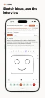 Whiteboard interview on mobile with drawing tools and voice recording