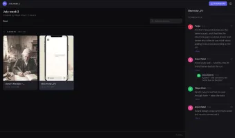 Public share link — clients browse assets and comment without an account