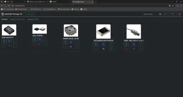 Spotlight Storage web interface showing inventory management