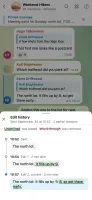 Edit history of a message edited twice, each version with its time