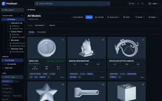 Model library with collections, filters, favorites, and model previews