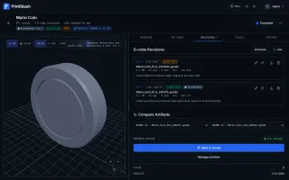 G-code revisions with needs-test and known-good labels
