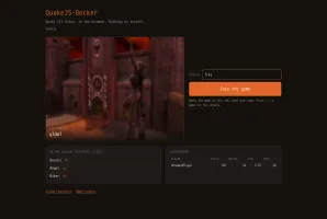 Front page lobby showing server name, current map, players, leaderboard, and Join button