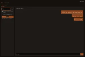 Admin console chat tab in public mode (no sign-in)