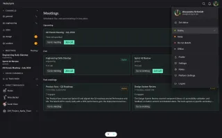 Active voice channel with participants in dark mode