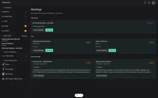 Active meeting with video and screen sharing in dark mode