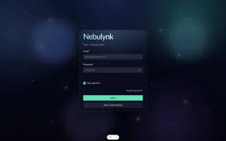 Login screen with email, password and passkey authentication
