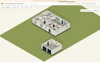 3D view of the demo house in the Materials look
