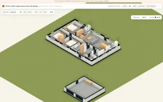 3D view with low walls