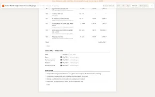 Estimate on an A4 sheet