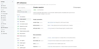 Built-in API reference screen in the Console