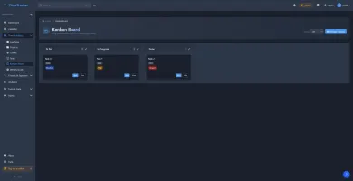 Kanban board for visual task management