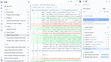 Git working diff view for a project