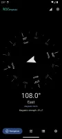 Compass screen in the dark theme