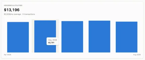 Category spending report over time