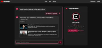 Chat interface for conversing with AI about channel content