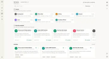 Skill market with installable capabilities